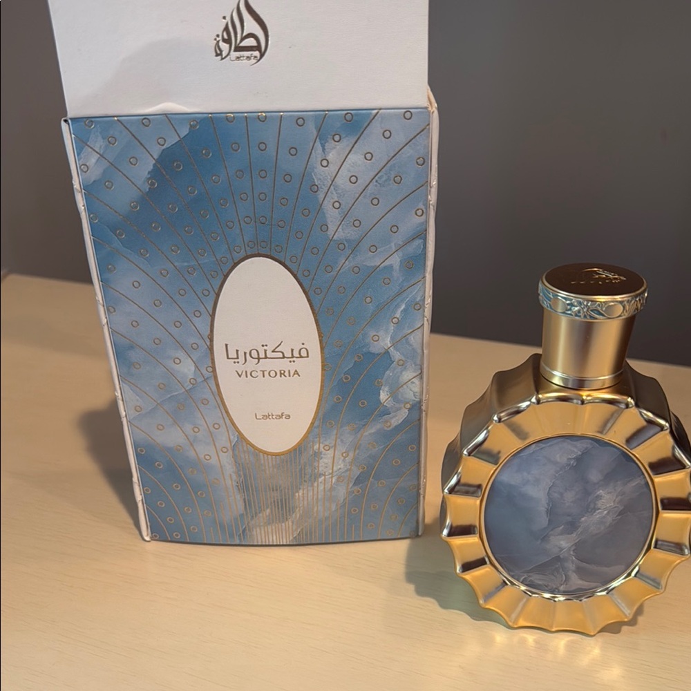 Lattafa Victoria Perfume with Gold and Blue Design New full bottle